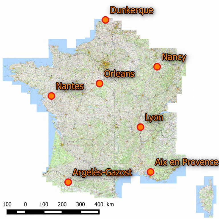 carte de France des tables rondes enrochements
